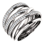 Diamond Highway Ring .50 Ct. in 14K White Gold or Two Tone Gold - Roxx Fine Jewelry