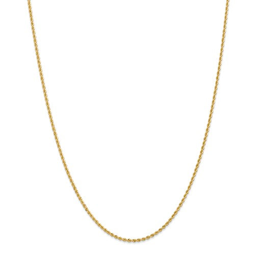 Solid Rope Chain 2mm in 14K Yellow Gold - Roxx Fine Jewelry