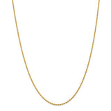 Solid Rope Chain 2mm in 14K Yellow Gold - Roxx Fine Jewelry