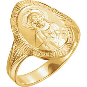 Sacred Heart of Jesus Ring in 14K Yellow Gold - Roxx Fine Jewelry