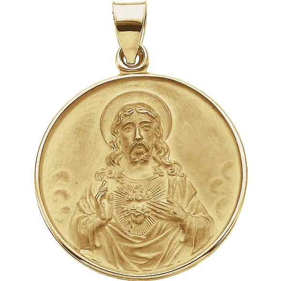 Sacred Heart of Jesus Medal in 18K Yellow Gold - Roxx Fine Jewelry