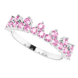 302® Fine Jewelry Princess Crown Ring with Pink Sapphires in 14K Gold