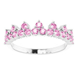 302® Fine Jewelry Princess Crown Ring with Pink Sapphires in 14K Gold