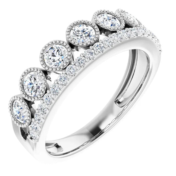 302® Fine Jewelry Granulated Princess Crown Ring with 1 Ct. of Lab Grown Created Diamonds