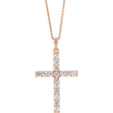 Diamond Cross 18" Necklace with .75 Cts. Diamonds in 14K Gold - Roxx Fine Jewelry