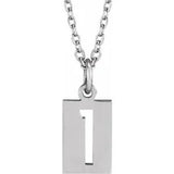 Numeral Dog Tag Necklace in 14K Gold or Platinum