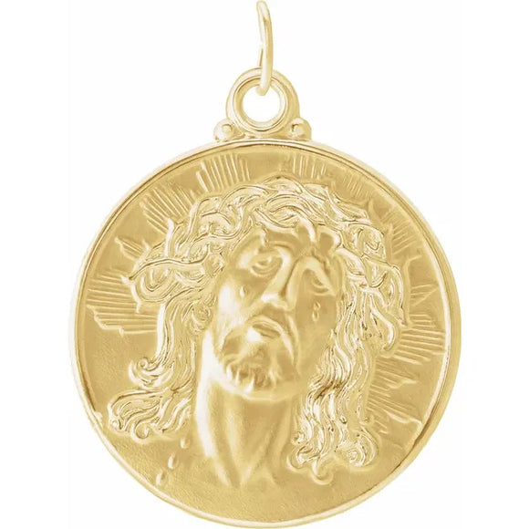 Face of Jesus Medal (Ecco Homo) in 14K Yellow Gold