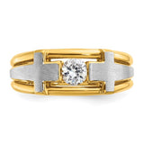 Two-Tone Diamond Cross Ring in 14K or 10K Gold