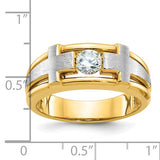 Two-Tone Diamond Cross Ring in 14K or 10K Gold