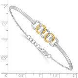 Adjustable Two Tone Diamond Bangle Bracelet  in 14K Gold