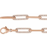 Paper Clip Link Bracelet with 1.00 Ct. TCW Diamond Accents in 14K Gold