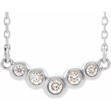 Bezel-Set Diamond Necklace in 14K Gold or Platinum