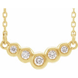Bezel-Set Diamond Necklace in 14K Gold or Platinum