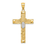 Our Lady of Guadalupe Cross Pendant in Two-Tone 14K Gold 2 Sizes