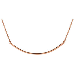 Petite Curved Bar Necklace in 14K Gold