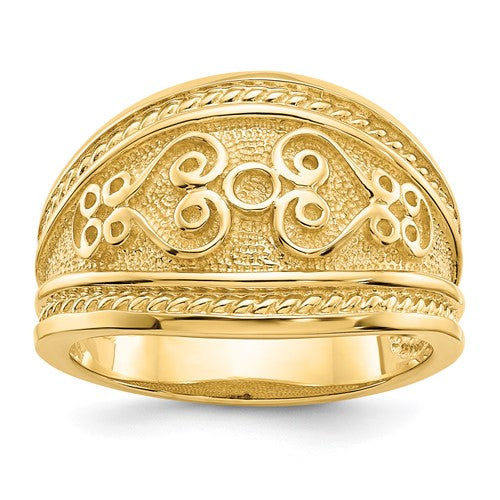 Etruscan Inspired Heart Scroll Ring