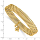 "Sette Ropa" Set of 7 Stackable 14K Gold Bangle Bracelets