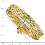 "Sette" Set of 7 Stackable 14K Yellow Gold Slip On Bangle Bracelets