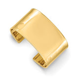 Polished Cuff Bracelet 37mm in 18K Yellow Gold from Italy