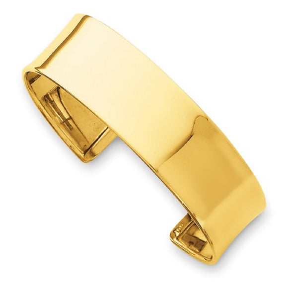 Polished Cuff Bracelet 19mm in 18K Yellow Gold