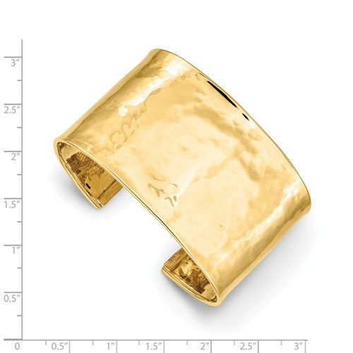 14K Gold Wide Cuff Bangle