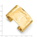Hammered Cuff Bracelet 37mm Wide Cuff in 14K White or Yellow Gold - Roxx Fine Jewelry