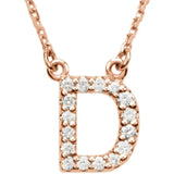 Upper Case Initial Diamond Necklace in 14K Gold