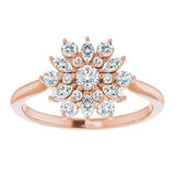 Snowflake Diamond Ring .50 Ct. in 14K Gold or Platinum