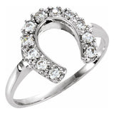 Diamond Horseshoe Ring .25 Cts. set in 14K White Gold - Roxx Fine Jewelry