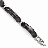 Edward Mirell Midnight Cable Collection Black Titanium and Sterling Silver Ring - Roxx Fine Jewelry