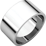 Flat Top 12mm Wide Barrel Style Wedding Band in Platinum - Roxx Fine Jewelry