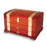 Jewelry Chest "Angelica" 2 Drawer Burl Wood Inset with a Lacquered Finish