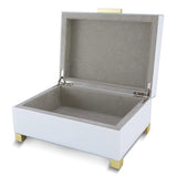 "Contemporaneo" White Wood Contemporary Jewelry Box with Lacquered Finish