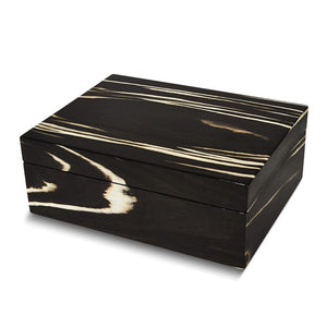 "Rylan" Contemporary Black and White Wooden Jewelry Trinket Box