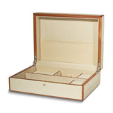 "Bianca" White Wood Jewelry Chest with Shagreen Finish