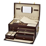 Jewelry Chest "Coco" Crocodile Print Leather with Matching Travel Wallet and Jewelry Roll