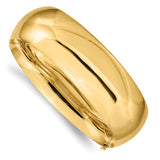 Wide High Polished Bangle Bracelet 13/16" in 14K Yellow Gold