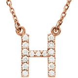 Upper Case Initial Diamond Necklace in 14K Gold