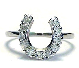 Diamond Horseshoe Ring .25 Cts. set in 14K White Gold - Roxx Fine Jewelry