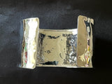 Hammered Cuff Bracelet 37mm Wide Cuff in 14K White or Yellow Gold - Roxx Fine Jewelry