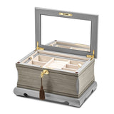 "Grigio" Jewelry Box Grey Wooden Ornate Jewelry Box