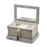 "Grigio" Jewelry Box Grey Wooden Ornate Jewelry Box