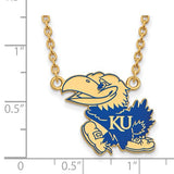 Kansas KU Jayhawks® Official NCAA® Licensed Blue Enamel & Sterling Silver Pendant Necklace