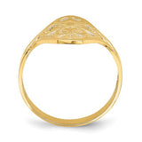 Mirrored Hearts Filigree Ring in 14K Yellow Gold