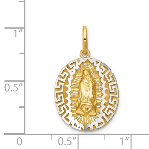 Our Lady of Guadalupe Pendant in Two-Tone 14K Gold 2 Sizes