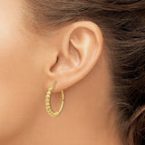 Beaded Round Hoop Earrings in 14K Yellow Gold