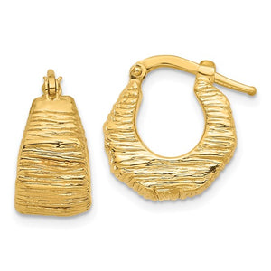 Chunky Textured Hoop Earrings in 14K Yellow Gold