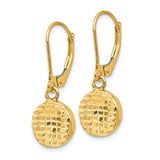 Textured Disc Dangle Earrings in 14K Yellow Gold