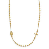 Leslie's Sideways Cross 16.5" Rosary Necklace in 14K Yellow Gold