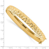 Leslie's Diamond Cut Textured Bangle Bracelet in 14K Yellow Gold